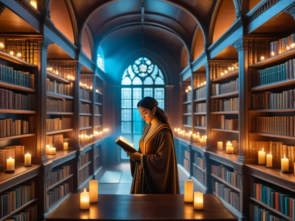 En la penumbra de una antigua biblioteca, se revela la relación entre magia y divinidad