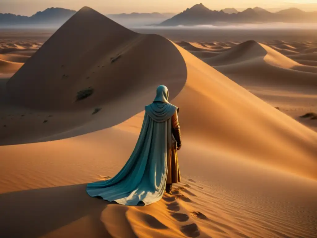 En las profundidades del desierto de Arrakis, los Fremen se reúnen en torno a un místico gusano de arena, irradiando poder y misterio