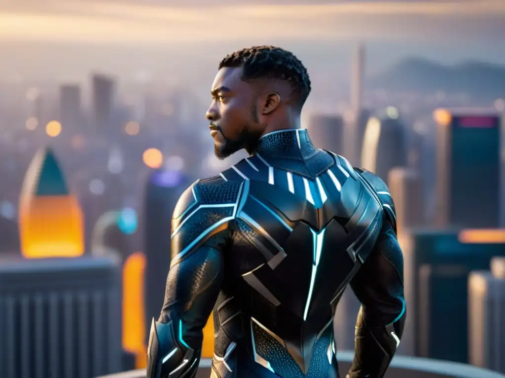 El rey T'Challa observa la economía de Black Panther en Wakanda, entre tecnología y tradición