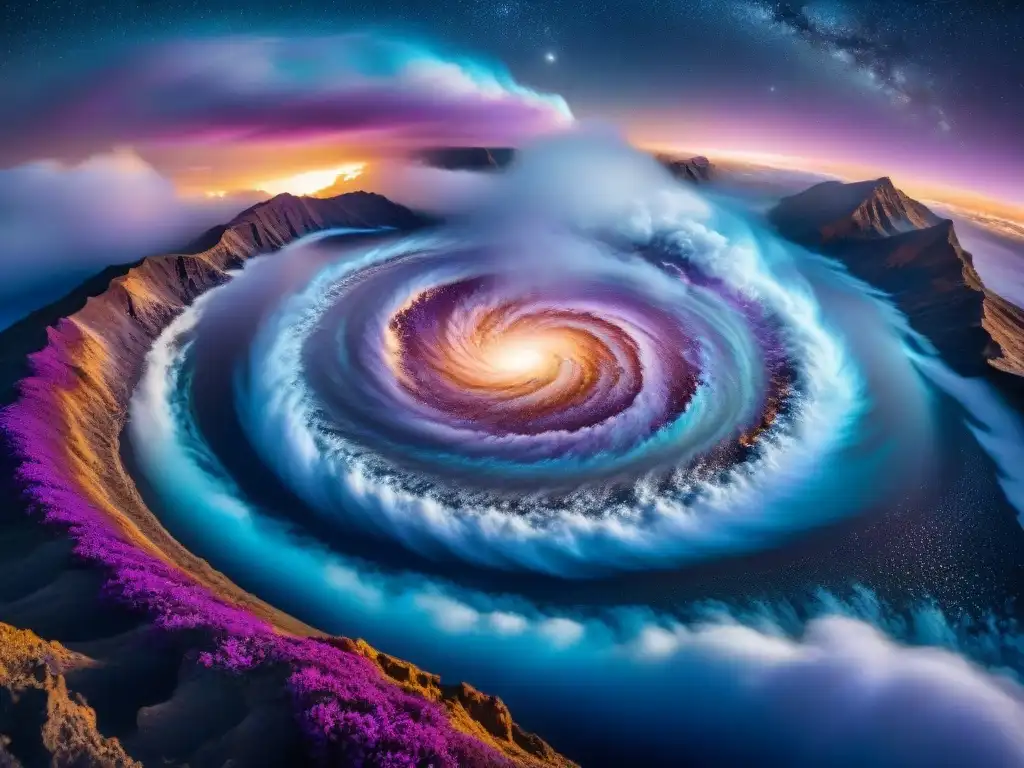 Un río cósmico de colores vibrantes y detallados en una majestuosa galaxia, inspirando universos ficticios análisis culturas