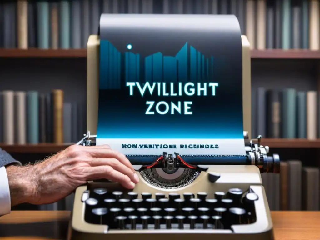 Rod Serling crea mundos en Twilight Zone, con sus manos en la máquina de escribir y el ambiente misterioso de la serie