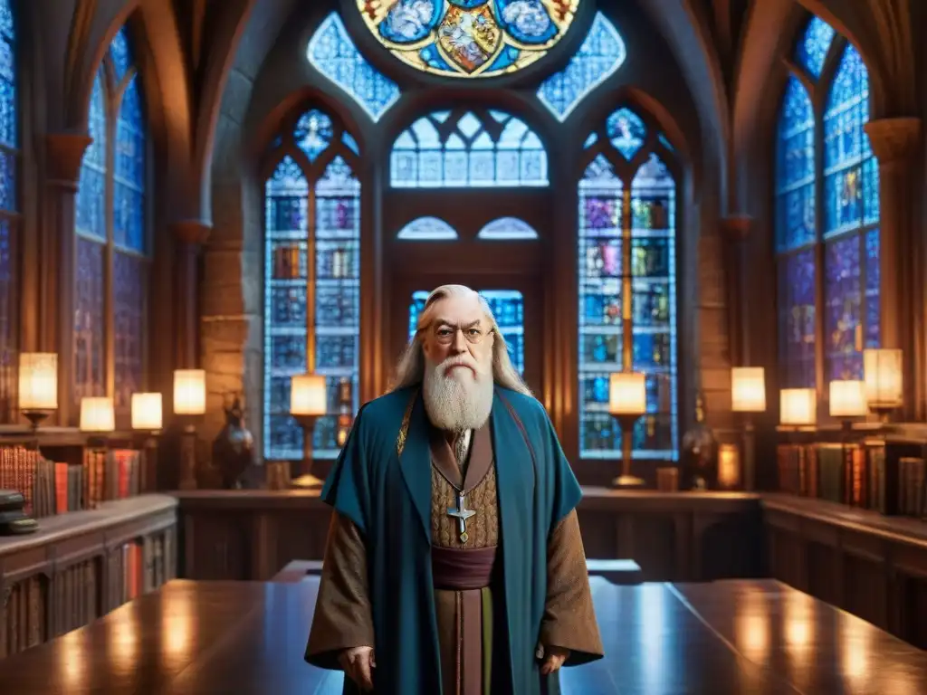 Dumbledore reflexiona rodeado de retratos mágicos en su oficina de Hogwarts