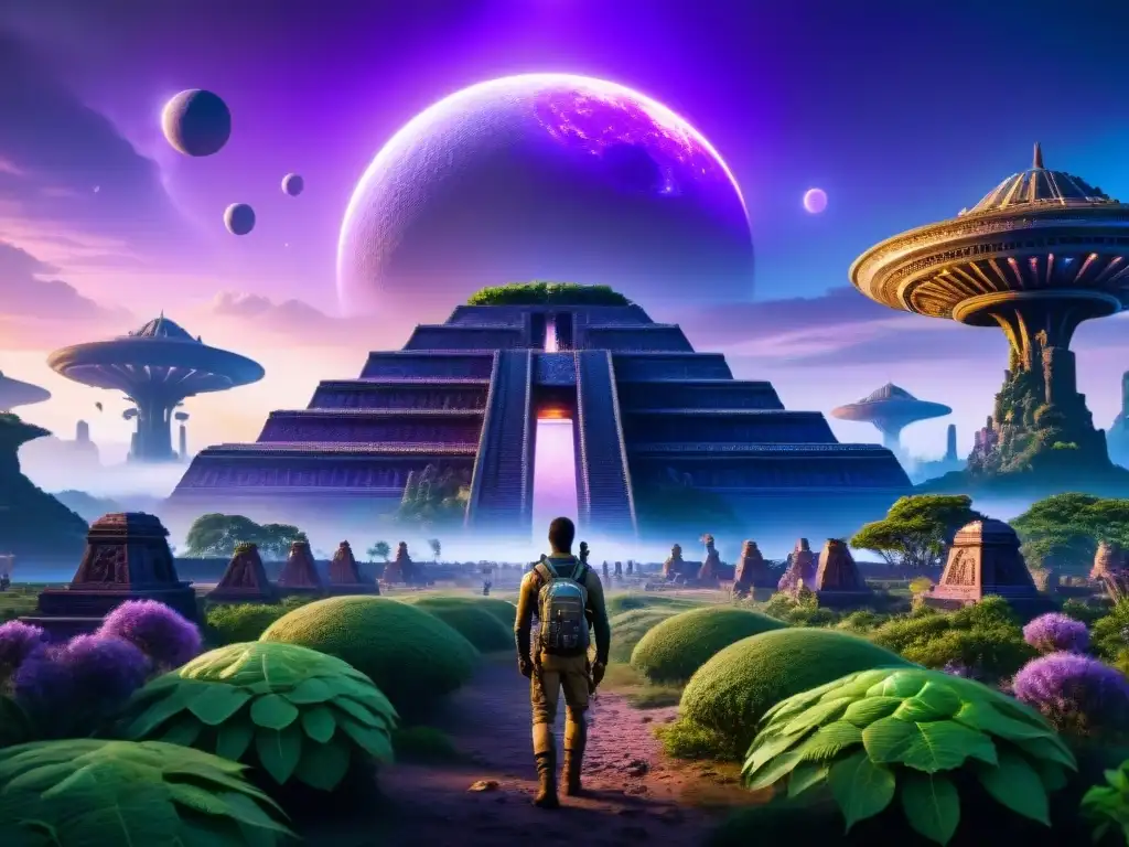 Explora ruinas alienígenas en un mundo misterioso con civilizaciones extraterrestres mitologías ficticias