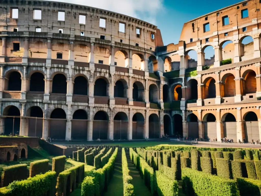 Ruinas del Coliseo Romano, testigos de la decadencia lingüística en imperios antiguos