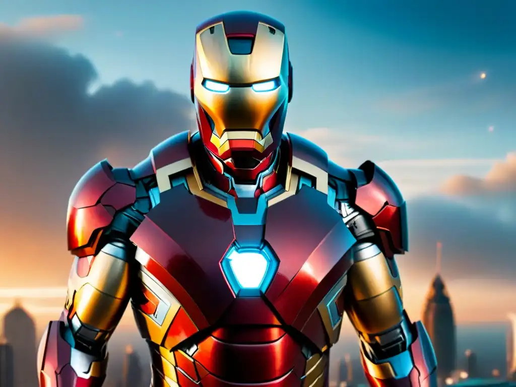 El traje de Iron Man revela avanzada nanotecnología, con piezas brillantes ensamblándose