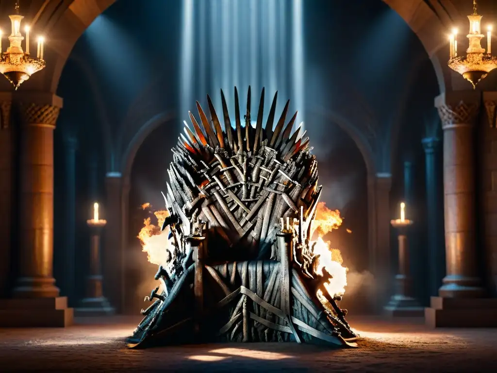 El trono de hierro de 'Game of Thrones', una impresionante amalgama de espadas con detalles intrincados