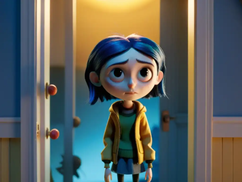 En el umbral entre mundos, Coraline desafía a la madre botón en la oscuridad