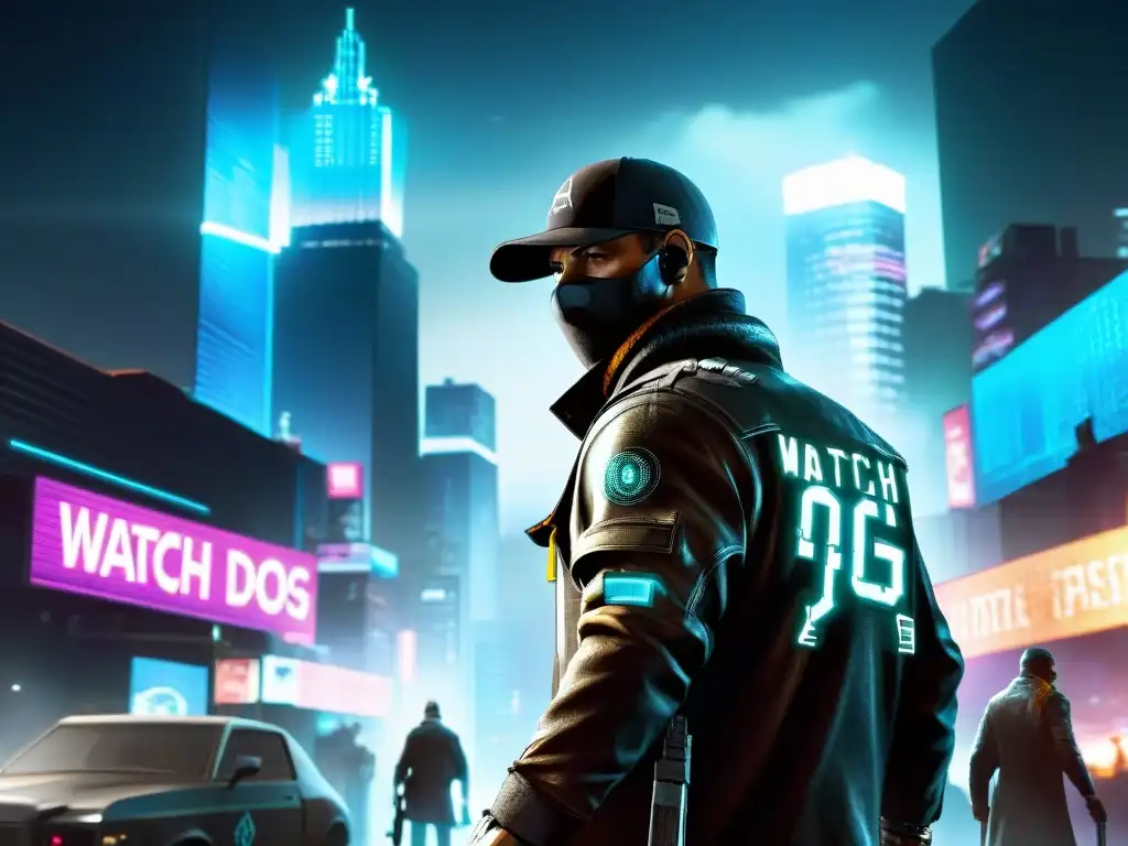 Rebelión urbana y control tecnológico en Watch Dogs: el protagonista desafiante ante una ciudad futurista y neoniluminada