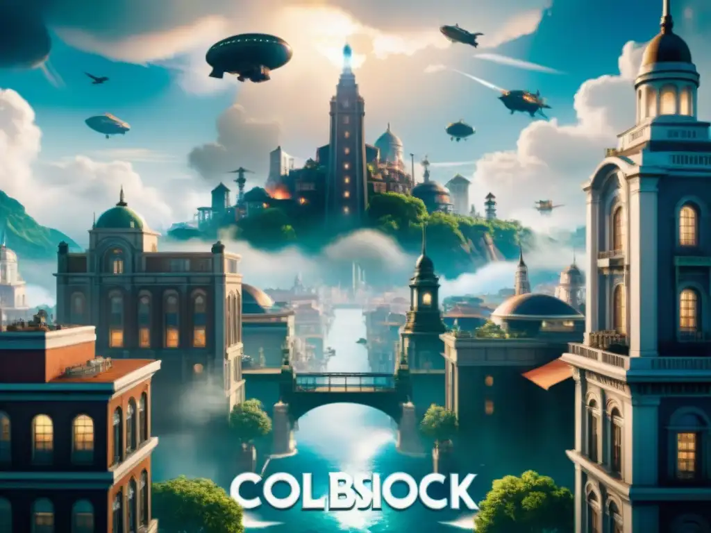 Utopías caídas en Bioshock Infinite: La majestuosa ciudad de Columbia, con sus edificios futuristas, ciudadanos y naves patrullando los cielos