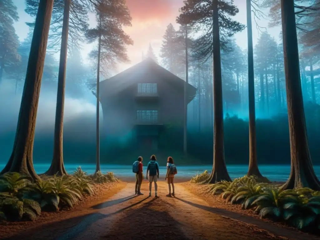 Los valientes personajes de Stranger Things se enfrentan a los misterios sin resolver del mundo al revés en un bosque oscuro y misterioso