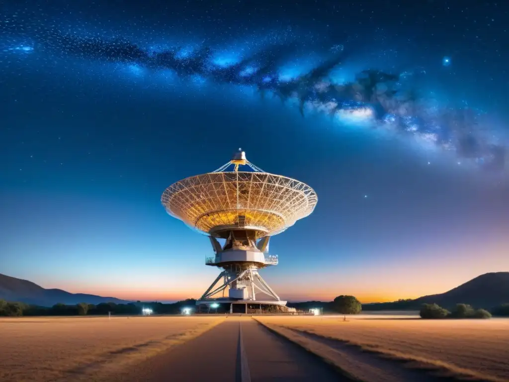 En la vastedad del cosmos, tecnologías buscan inteligencia extraterrestre bajo un cielo estrellado