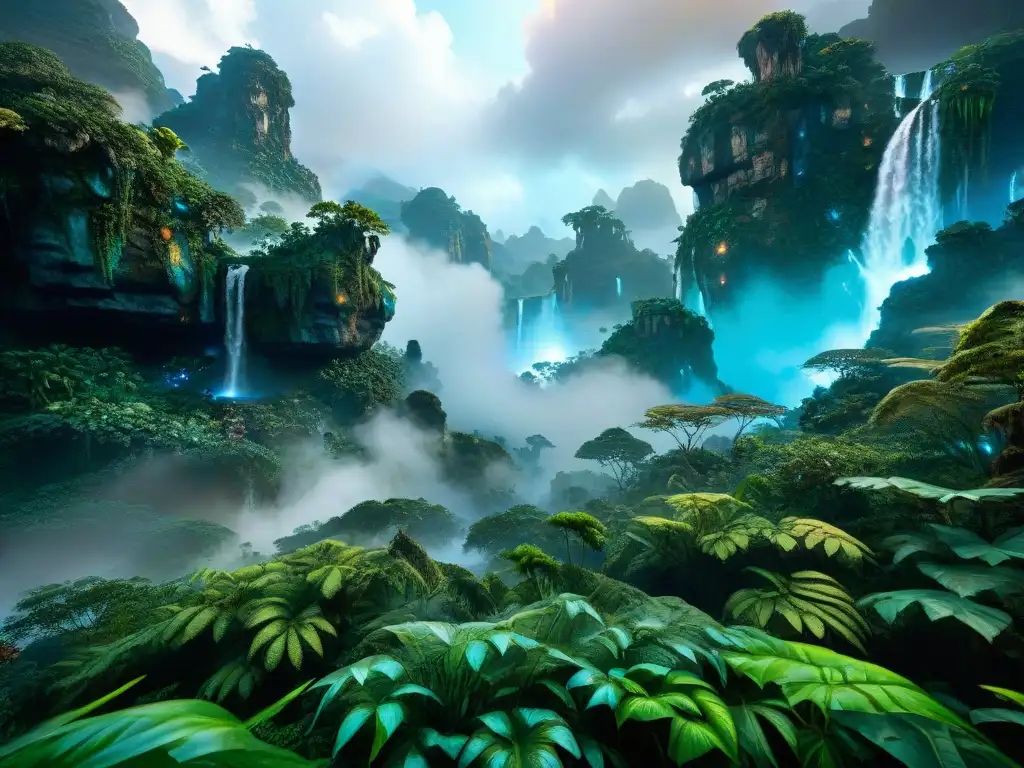 Vibrante mundo de Pandora de 'Avatar' con montañas flotantes, plantas bioluminiscentes y cultura Na'vi