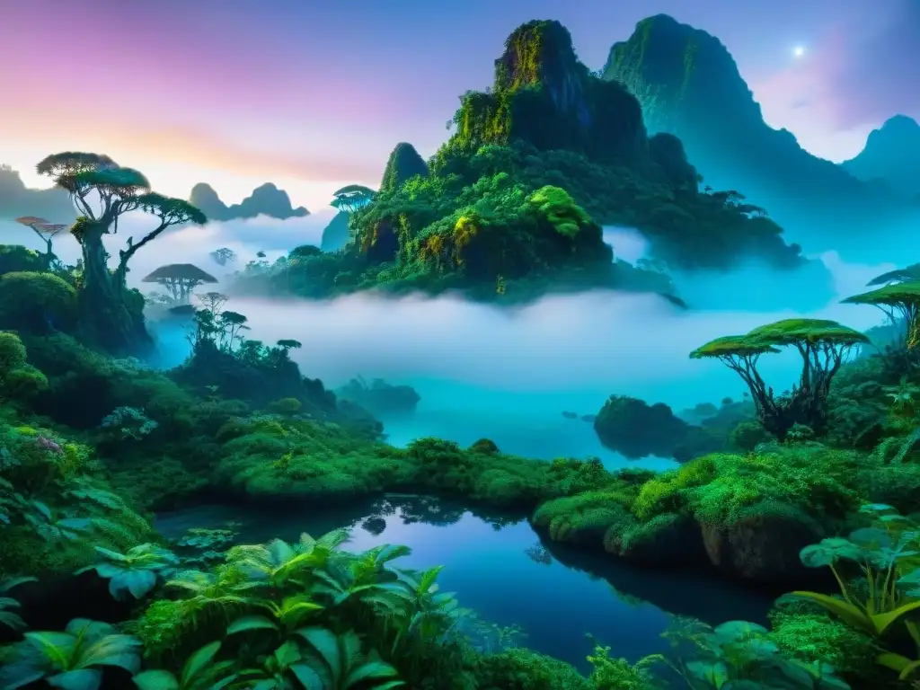Bosque bioluminiscente de Pandora: flora y fauna na'vi bajo las estrellas Vida en Pandora: biología Na'vi