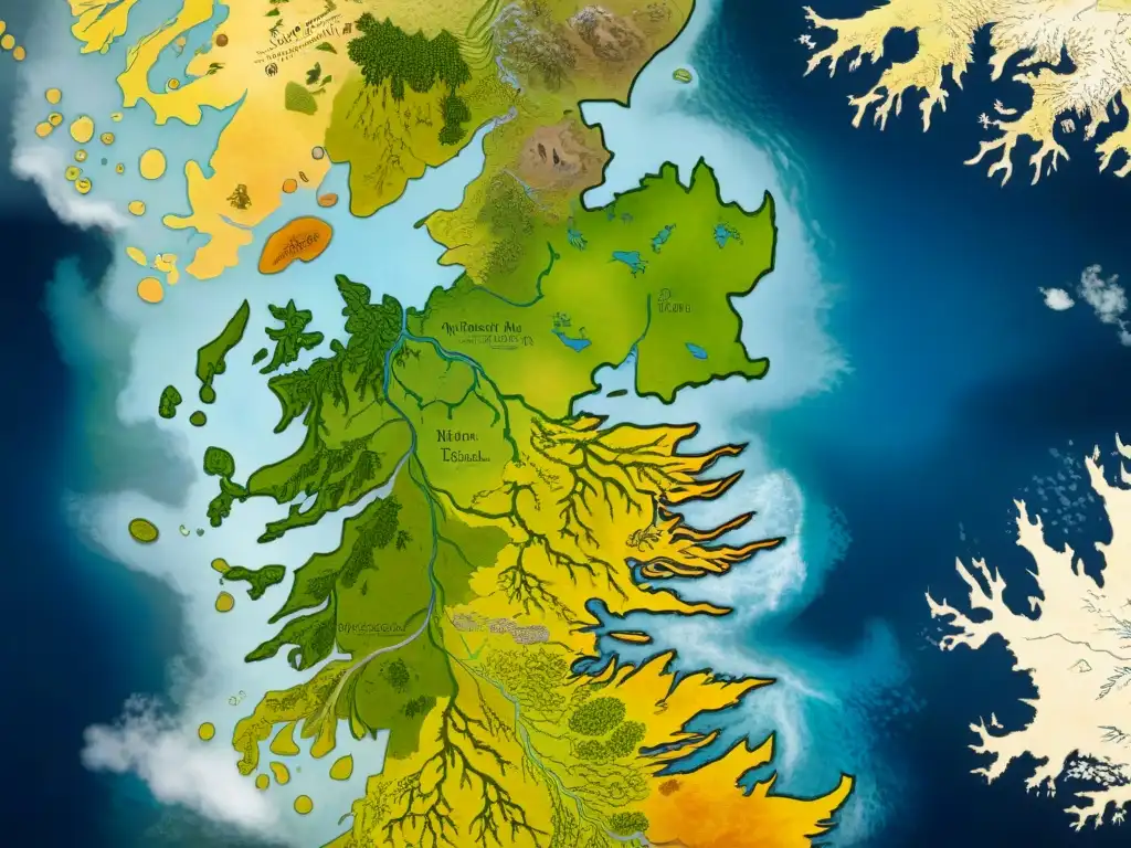 Vista detallada de los diferentes climas y paisajes de Westeros en Game of Thrones